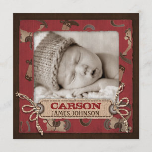 Quadrado do anúncio do bebê do vaqueiro