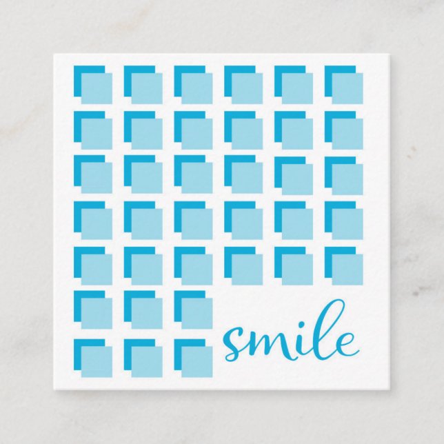 Quadrado do cartão da referência do dentista (Frente)