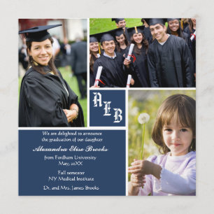 Quadrado do monograma - anúncio da graduação da