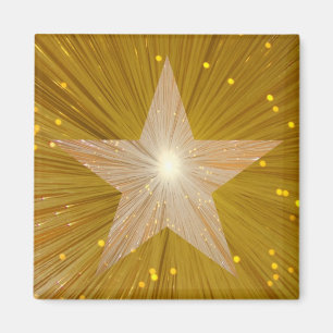 Quadrado Dourado da imã de geladeira da estrela