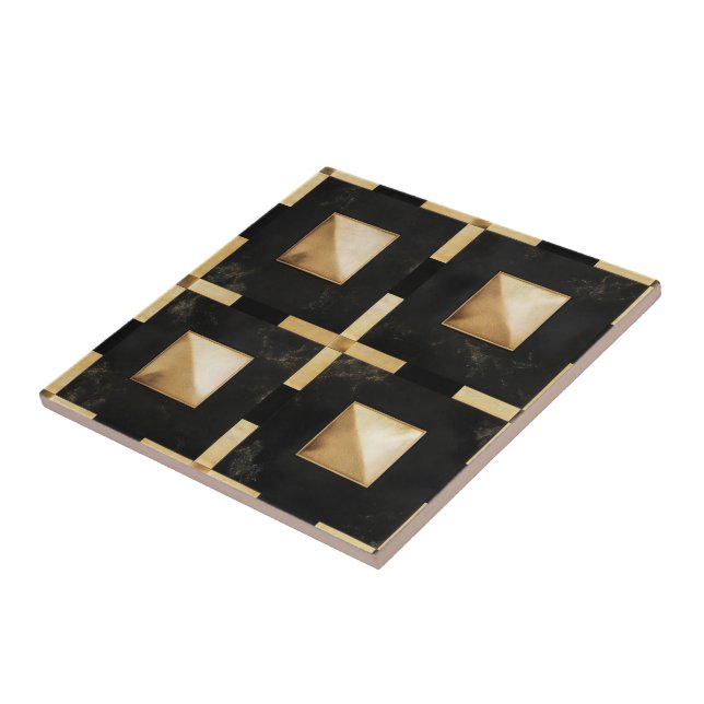 Quadrado Dourado Preto (Lateral)