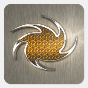 Quadrado efeito 3d do adesivo do logotipo 