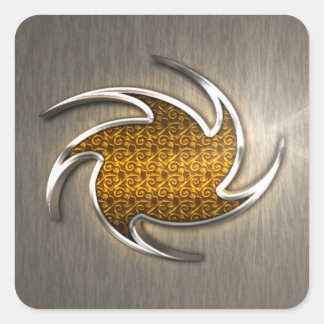 Quadrado efeito 3d do adesivo do logotipo 