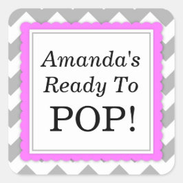 Quadrado Ela está pronta para o adesivo Pop Square - Design