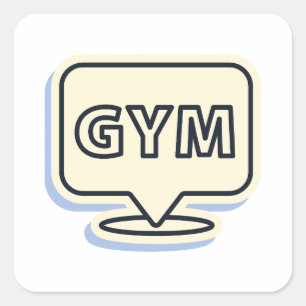 Quadrado Elegant Gym / Adesivo de Fitness treine loucamen
