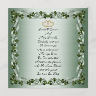 Quadrado elegante do convite para casamento irland