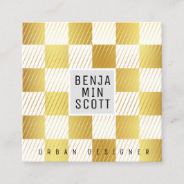 Quadrado Elegante Dourado Square Cartão de visita