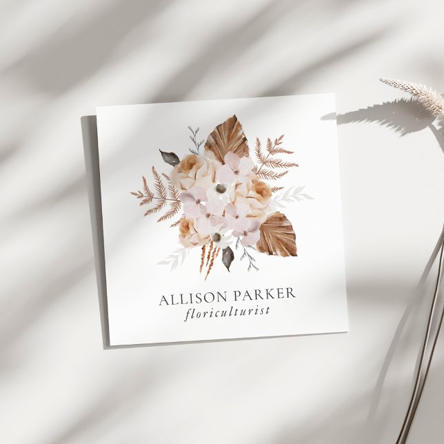Quadrado Elegante Florista Cartão de visita Floriculturista (Criador carregado)