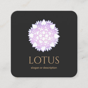 Quadrado Elegante Lotus Flower Mandala Cartão de visita