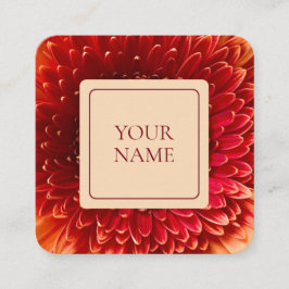 Quadrado Elegante Orange & Cream Floral Cartão de visita