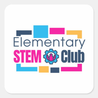 Quadrado Elementar adesivo do logotipo do STEM Club