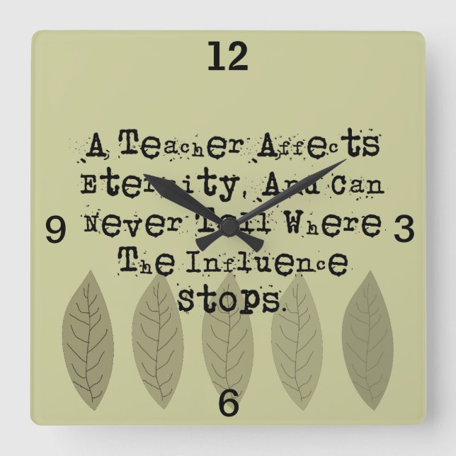 Quadrado Ensino aposentado Relógio Henry Adams Cotação (Frente)