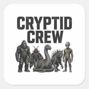 Quadrado Equipe de Criptozoologia — Adesivo de Pé Grande, M