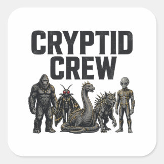 Quadrado Equipe de Criptozoologia — Adesivo de Pé Grande, M