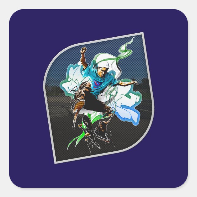 Quadrado Estampa Esporte - Urban Skater - Adesivo (Frente)