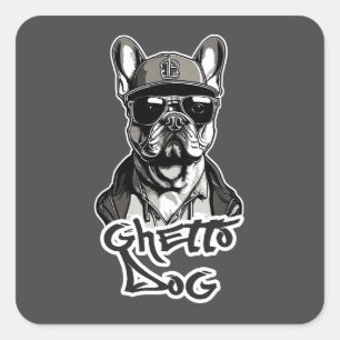 Quadrado Estampa Hip Hop - Ghetto Dog - Adesivo