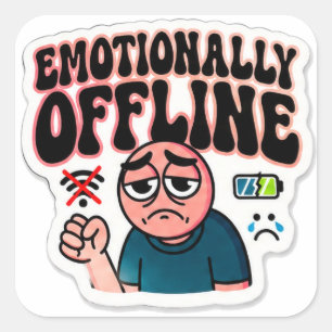 Quadrado Estética Emocionalmente Offline Adesivo Bateria Fr