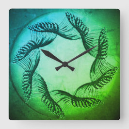 Quadrado ESTILO DESIGN do relógio da parede