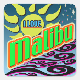 Quadrado "Eu adoro Malibu"... o adesivo do Sunshine!