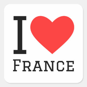 Quadrado Eu adoro o adesivo da praça frança