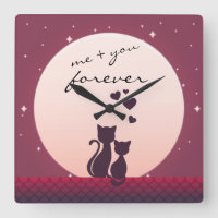 Eu E Você Para Sempre Gatos Românticos No Relógio