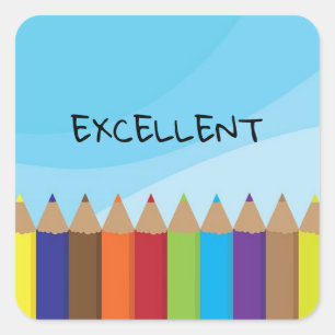 Quadrado Excelente adesivo escolar