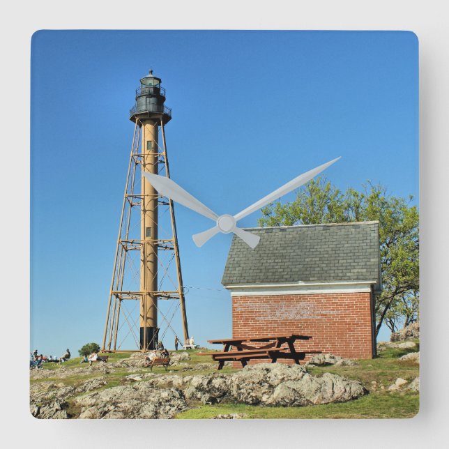 Quadrado Farol Marblehead, Relógio de Muro de Massachusetts (Frente)