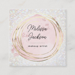 Quadrado FAUX glitter decor Square Cartão de visita