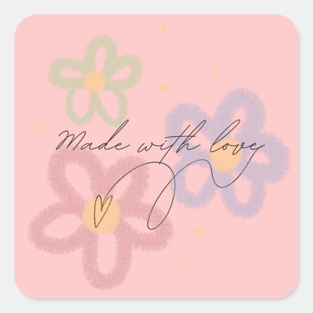 Quadrado Feita com o adesivo de amor (Frente)