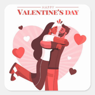 Quadrado Feliz Dia dos Namorados Adesivo