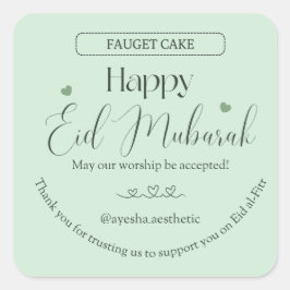 Quadrado Feliz Eid Mubarak Adesivo Estético | Minimal Isla