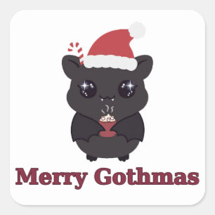 Quadrado Feliz Gothmas Adesivo de Cacau de Morcego Fofo