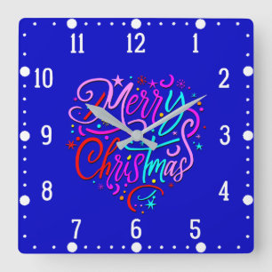 Quadrado Feliz Natal - Relógio de Designs de Natal