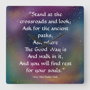 Quadrado Fique nas estradas cruzadas - Relógio Amar Deus A