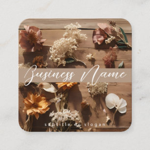 Quadrado Floral Seco   Boho   Estética   Cartão de Visita