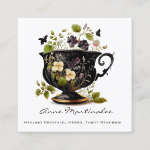 Quadrado Floral Vintage Teacup Square Cartão de visita