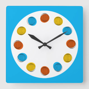 Quadrado Folha azul do relógio do globo