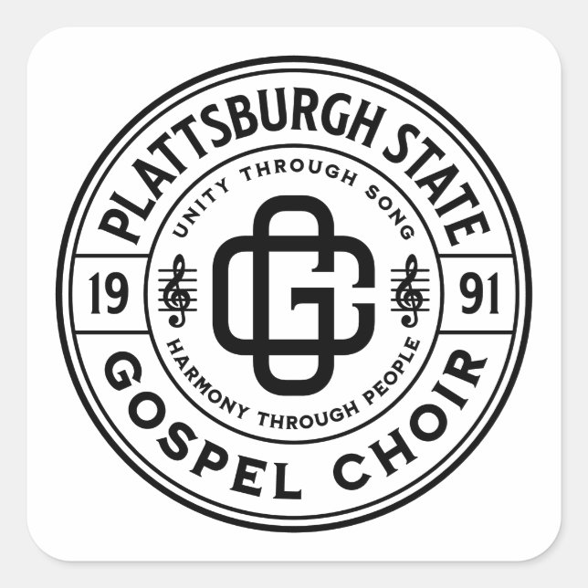 Quadrado Folha do adesivo do logotipo PSGC (Frente)