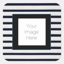 Quadrado Foto personalizada em branco e preto adesivo