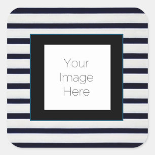 Quadrado Foto personalizada em branco e preto adesivo