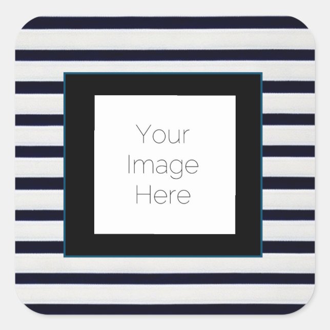 Quadrado Foto personalizada em branco e preto adesivo (Frente)