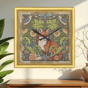 Quadrado Garden Fox, Art Nuovo W. Morris, Relógio