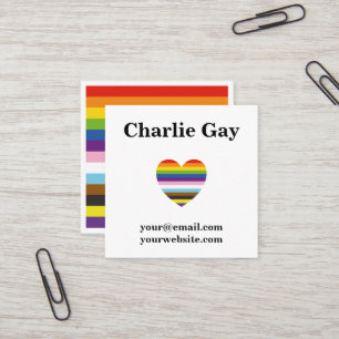Quadrado Gay do Orgulho Inclusivo LGBTQ Cartão de visita do