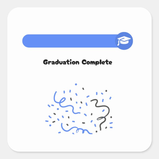 Quadrado Graduação Completa | Adesivo | Celular | Notebook (Frente)