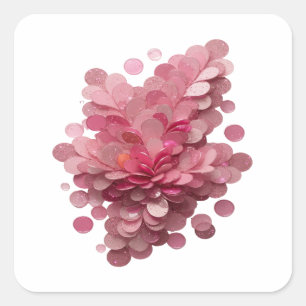 Quadrado Gráfico de Adesivo Abstrato Rosa Dinâmico