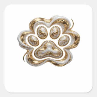 Quadrado Grático de Adesivo Abstrato Dourado Vibrante
