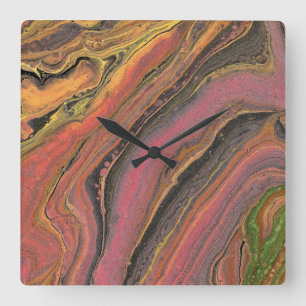Quadrado Hábito de Amar 3 Relógio Abstrato Único