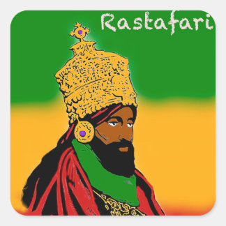 Quadrado Haile Selassie I, adesivo Rastafari
