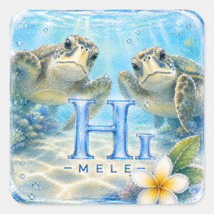 Quadrado HIMELE Adesivo Little Hawaiʻi — Honu