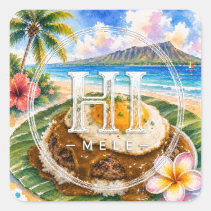Quadrado HIMELE Adesivo Little Hawaiʻi — Loco Moco